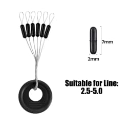 PRO BEROS 60Pcs 10Set Black Rubber Space Beans Oval Stopper Fishing Bobber Float Catfish Flotador Fishing Float Folat Line Stops