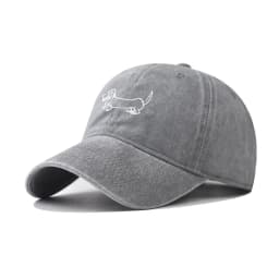 Dog Patterned Embroidered Baseball Cap Men Women Vintage Washed Cotton Hip Hop Streetwear Sun Hats