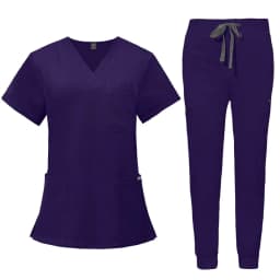 Short Sleeve V-neck Tops+jogger Pants Set Scrubs Uniform Suit Nursing Uniform Women Multicolor Pet Doctor Scrub Medical Workwear