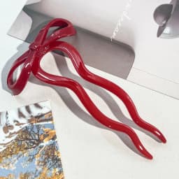 U-Shaped Bow Hair Stick Acrylic Hairpin for Women Fashion Hair Clip Comb Bun Sweet Headwear Hairstyle Girls Hair Accessories
