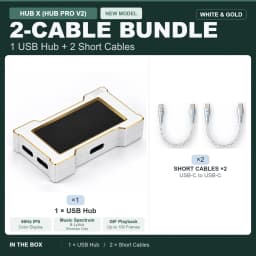 HMLAB ZNEO Gaming USB Hub - 2-to-3 Port, 8K Hz, Independent Power, With Screen, Trendy for Gaming Ambience Desk Setup