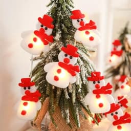 1pc 10/20 LED Plush Snowman String Lights Small Puppet Christmas Atmosphere Decorative Fairy Lights Perfect Xmas Gifts
