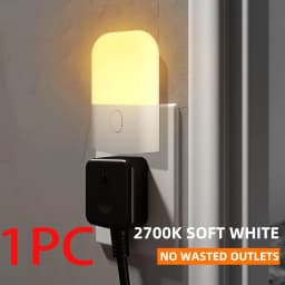 1/2/4pcs LED Night Light, Adjustable Brightness Warm White Mini Night Light with Auto On/Off, Wall-Mounted Plug-In