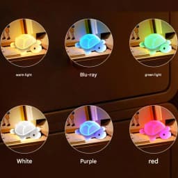 Turtle Night Light For Nursery Silicone Usb Rechargeable Nightlight Bedside Decor Touch Control Kids Bedroom Lamp Birthday Gift