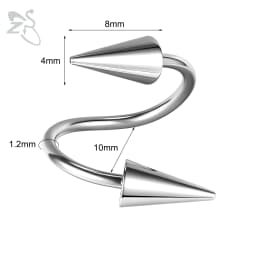 ZS 1 PC 16G Stainless Steel Twisted Nose Ring For Men Women Cone Spike Spiral Helix Cartilage Rings Lip Eyebrow Piercing Jewelry