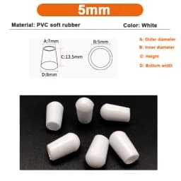 2.5/3/3.5/4/5/6/7/8/10mm PVC Round End Cap Cover Screw Thread Hook Cover Soft Plastic Caps Coat Hanger Anti Protective Sleeve