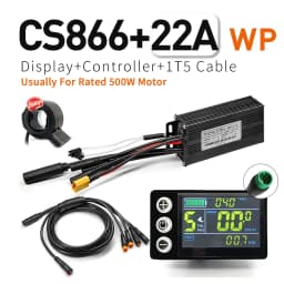Ebike Sine WaveDisplay Controller 17A26A30A Three-Mode 24V/36V/48V with Learning Function S866 LCDColor Display 350W-1000W Motor