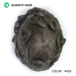 Invisible Hairline Hair System Unit for Men 0.03-0.04mm Super Thin Base Toupee Indian Human Hair Mens' Topper Wig