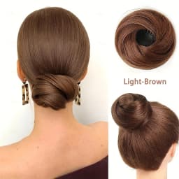 Synthetic Mini Claw Clip in Messy Hair Bun Donut Updo Hairpieces for Women Girls Curly Chignon Bird's Nest Shaped Retractable