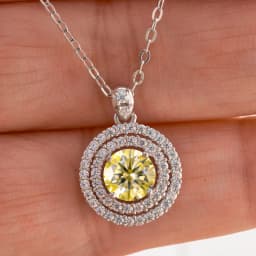 1 CT Real D Color VVS Moissanite Pendant Necklace For Women Red Blue Color Moissanite 925 Sterling Silver Wedding Fine Jewelry