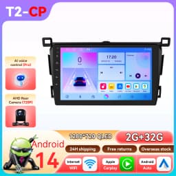 Hizpo 8Core Android 14 Intelligent Car Radio For Toyota RAV4 Rav 4 2013-2018 CarPlay GPS DSP 4G BT5.4 By Qualcomm Snapdragon6115