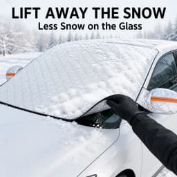 Car Windshield Cover for Snow and Ice with Side Mirror Covers, Silver Winter Frost Protector, 57.09 X 43.31 Inches, Front Windshield Coverage for Outdoor Parking at Home, at Work or in Driveways