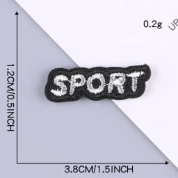 Self Adhesive Small Black Embroidery Patches for Clothing Jeans Iron on Clothes Sticker OK Sport Letter Applique DIY Hole Repair