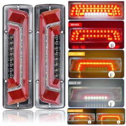 2X 12/24V Truck Tail Light waterproof shockproof LED running water turn signal Brake Lights Reverse Lorry Bus Trailer Fog lamps