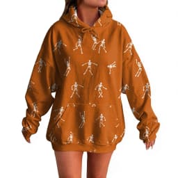 Women's Pullover Sweater Round Neck Lightweight Fleece Lined Top With Interesting Print Halloween Themed Top Winter Hoodie Women