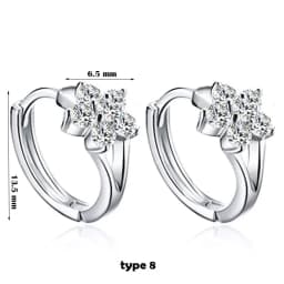 Geometric Tiny Hoop Earrings For Women Micro Crystal Zircon Star Flower Heart Huggie Small Classic Earring Piercing Jewelry Gift