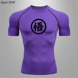 Goku Print Compression Shirts For Men Gym Workout Joging Fitness Undershirts Base Layer Quick Dry Aerobic Exercise Men Tops