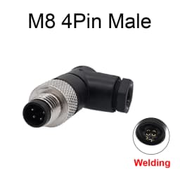 M8 Sensor Connector Waterproof Male&Female Plug Straight Angle Screw Threaded Coupling 3Pin 4Pin