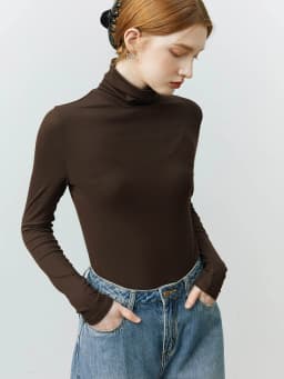 FSLE Casual Skin-friendly Soft Waxy Turtleneck Slim Bottoming Shirt Women Winter Long-sleeved Solid Knitted Sweater Female