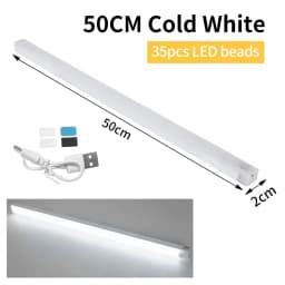 1-4Pcs Rechargeable PIR Motion Sensor LED Bar Lights Human Infared Induction Night Light Portable Cabinet Light 10/20/30/50cm