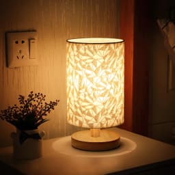 2/1PC Solid Wood Night Lamp Linen Table Lamp LED Desk Lamp Eye Protection Nightstand Lamp USB Powered Beside Lamp Bedroom Decor