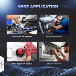 360° Joystick Articulating Borescope, 6.2mm 4 Ways Automotive Endoscope Inspection Camera with 6 Adjustable LED Lights SnakeTube