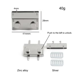 5/10/20PCS Metal Rectangle Press Push Lock For Handbags Bag Briefcase Spring Lock Snap Decorative Clasps Repair Kit Accessories