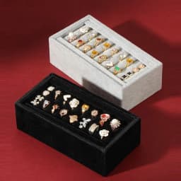 Velvet Stackable Jewelry Display Tray Grid Slot Design Pallet Portable Organizer Rings Earrings Rectangular Drawer Storage Plate