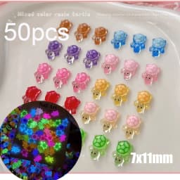 50pcs Gradient Gummy Bear Nail Art Charms Y2K Kawaii Bear Resin Design Nail Rhinestones DIY Cartoon Soft Candy Nail Accessories