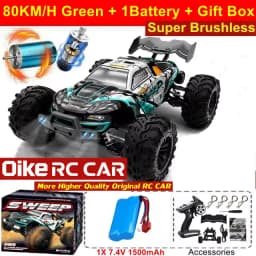 Oike RC Drift Car With LED Light 50KM/H / 80KM/H Brushless 4WD Remote Control Electric High Speed Racing Monster Truck for Adult