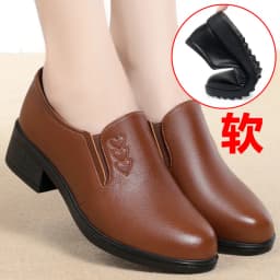 3cm Comfortable Deep Mouth Soft Leather Shoes Women Loafers Spring 2024 Flat Platform Footwear Mother Work Shoes Soft Bottom