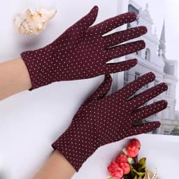 Fashion 1Pair Summer Spandex Elastic Spring Driving Gloves Sunscreen Dots Gloves Women Gloves