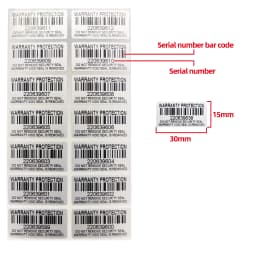 100pcs Silver Warranty Protection Sticker (30mm x 15mm) Safe Seal Anti-tamper Warranty invalid Serial number label sticker