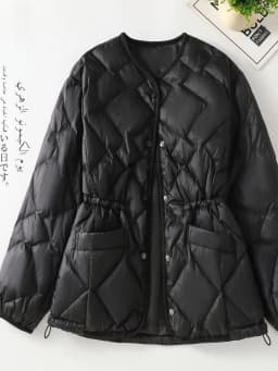Authentic Winter 2025 High Quality Fashionable Unisex down Cotton Jacket V-Neck Women's Outerwear Thickened Long Sleeve Coat