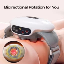 Electric Abdominal Massager with Heat, Rechargeable and Wireless Stomach Belly Tummy Massage Machine, Auto Shut-off, Constipation Indigestion, Relaxation, Adjustable Strap, Multiple-use for Waist Abdomen Back Neck Leg, Mum Gift