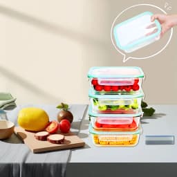 SIAZIH High Borosilicate Glass Food Storage Container With Lid Microwave Heating Sealed Lunch Box Refrigerated Fresh