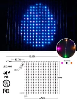 400 LED USB Curtain Lights Colorful Fairy String Lights with DIY Text & Patterns,Music Mode for Bedroom Decor