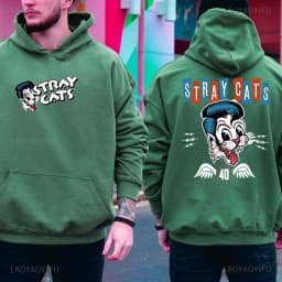 2025 New Hoodies Stray Cat Brian Setzer Lee Rocker Slim Jim Phantom Men Retro Aesthetic Hoodie Funny Tops Men's Clothing