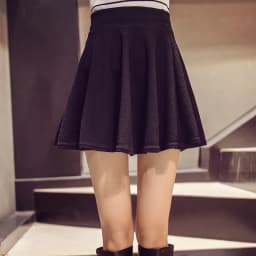 plus Size Summer Short Skirt for Square Dance And Sailor Dance High Waist A-Line Pleated Skirt Style Color Polyes...