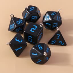 Leslie 7pcs/set Colorful Different Number Acrylic Dice Charms Game Props Multi-faceted Digital Dice for DIY Jewelry Making