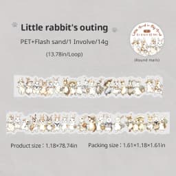 Journal GO 3cmx2m Cute Animals Tape Stickers for Collage Junk Journal Landscape Materials Journal Mobile Phone Laptop diy Decals