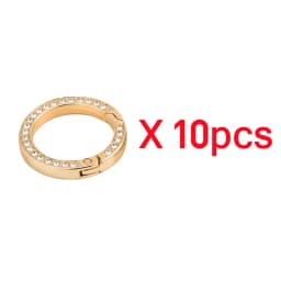 5-30pcs Bling Rhinestone Spring O-Rings round Hooks Clip Carabiner Buckle for DIY Keyrings Handbag Purse Car Keychain Accessory