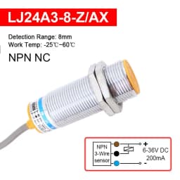 1 Pc Proximity Switch LJ24A3 NPN PNP NO NC 2/3/4-wire Inductive Sensor Detection Distance 8mm/10mm M24 Cylinder Approach Sensor