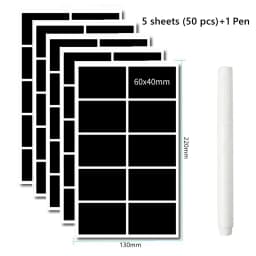 20-75pcs Waterproof Chalkboard Labels Spice Organizer Label for Household Kitchen Jars Blackboard Stickers With White Pen