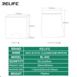 Relife RL-045 Anti-Static Cleanroom Wipers Paper Wipe Cloth for Mobile Phone Screen Cleaning Cloth Wiper Clean