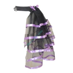 E15F Women's Elastic Waist Layered Long Tulle Skirt Ruffled Mesh Overskirt For Stage Performances Game Wear
