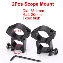 2Pcs Hunting Riflescope Mounts for Dia 25.4mm 30mm Pipe Scopes 11mm Dovetail 20mm Picatinny Rail Mounted Tactical Sights Mounts