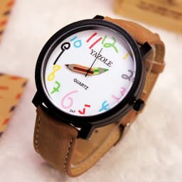 YAZOLE Creactive Pencil Pointer Quartz Watch for Kids Boys Girls Leather Belt Fashion Sport Children's Watch Montre Enfant