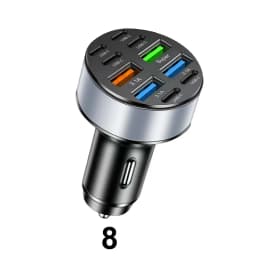 100W 6/8 Ports Car Charger Fast Charging PD QC3.0 USB C Car Phone Charger Type C Adapter in Car For iPhone Samsung Huawei Xiaomi