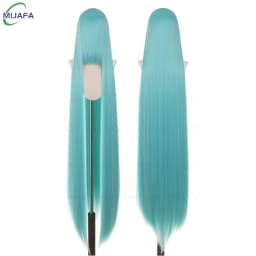 700g High Quality 59" 150cm Long Straight Cosplay Wig With Bang Blond Brown Red Green Blue Heat Resistant Hair Colors Anime Wigs